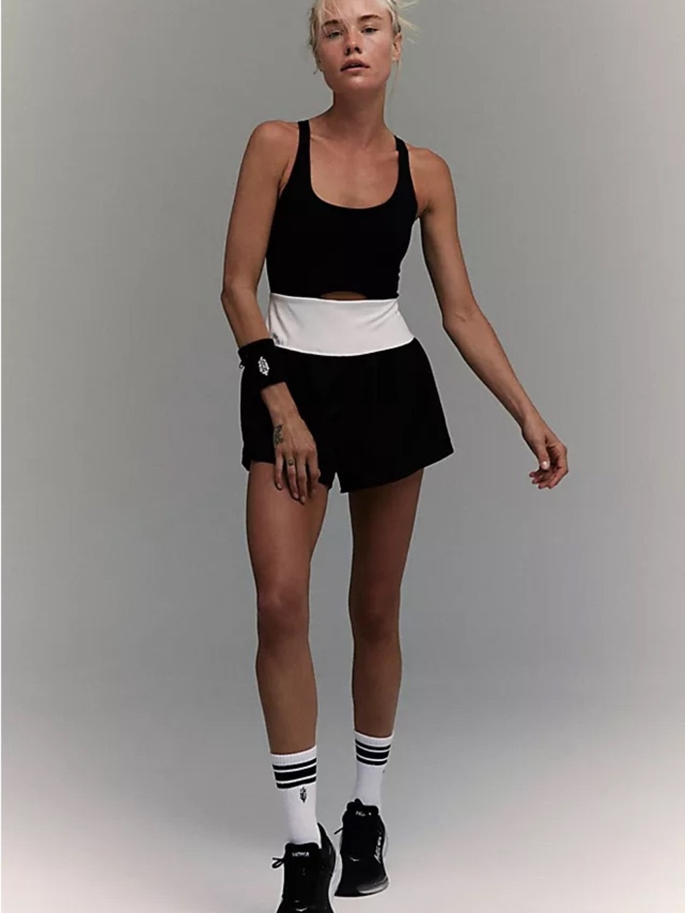 Free People Righteous Runsie Black and White